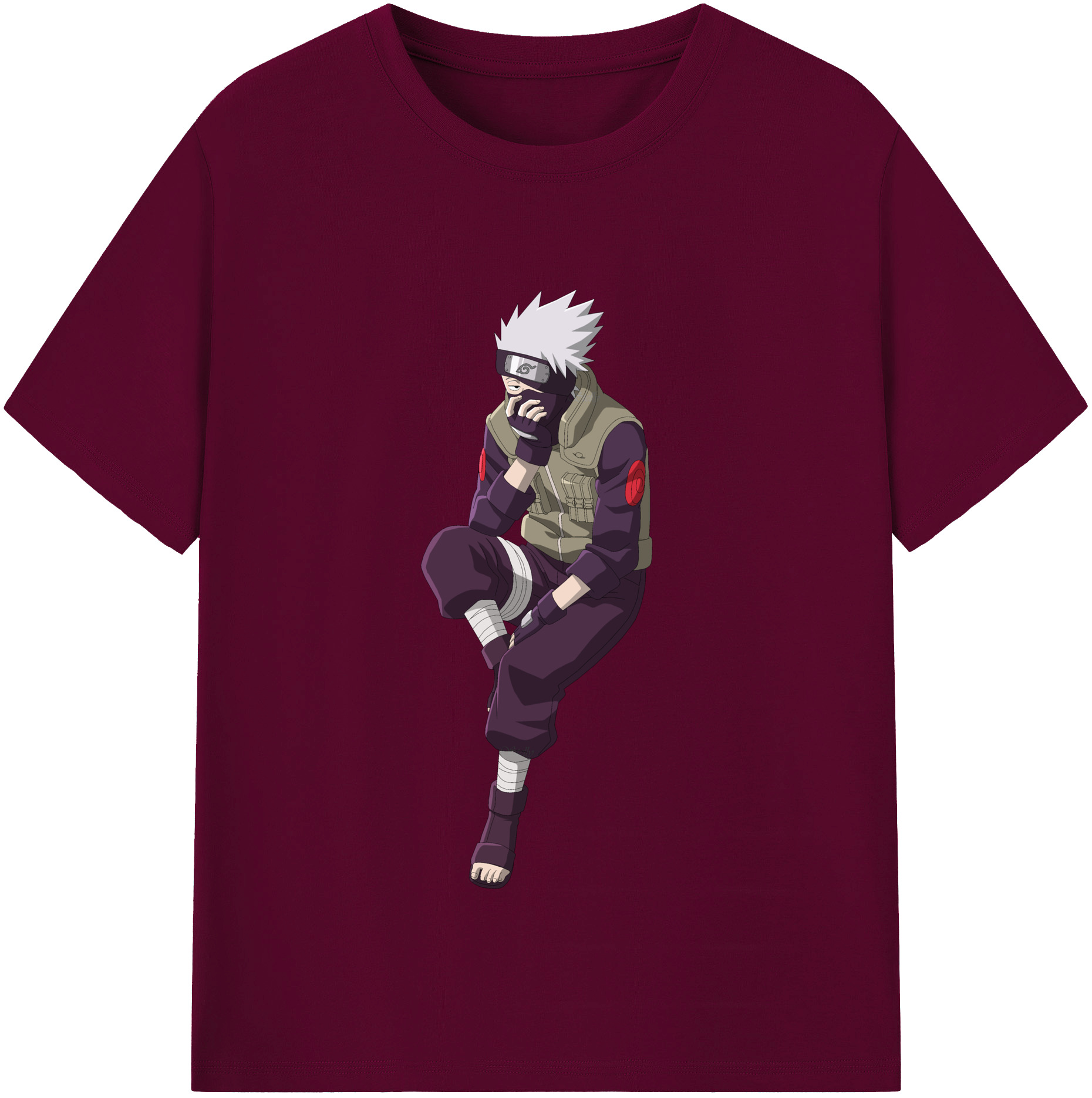 （画像用） NARUTO -ナルト- はたけ カカシ Hatake Kakashi レディースカジュアルプリントTシャツ（綿100％）